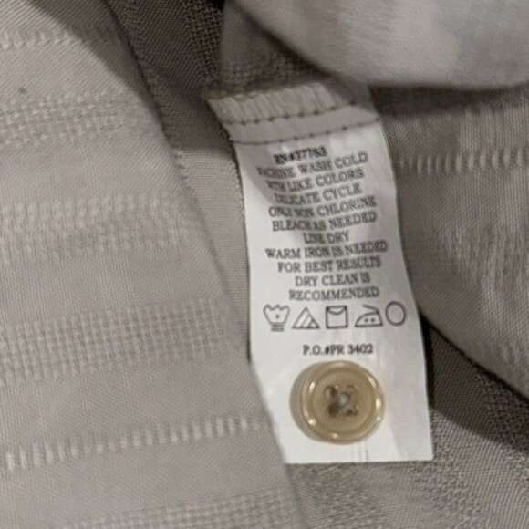 Havanera Beige Striped Long Sleeve Shirt L Ramie/Rayon - Picture 4 of 10